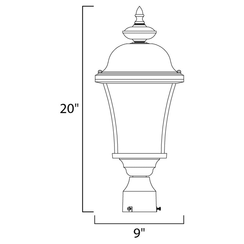 Maxim 1065BK - Senator 1 Light 20" Post Light