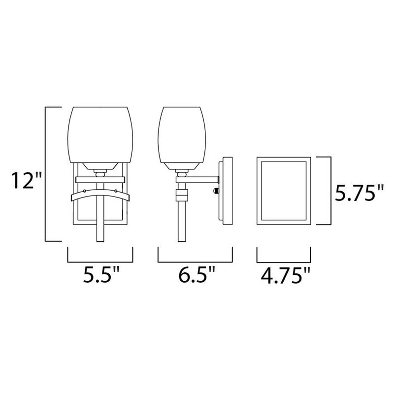 Maxim 10996WSRC - Asiana 1 Light 12" Wall Sconce