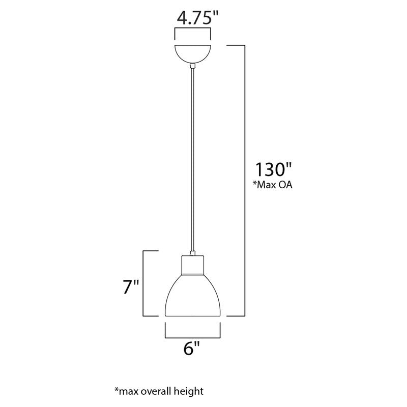 Maxim 11020BKGLD - Cora 1 Light 7" Pendant