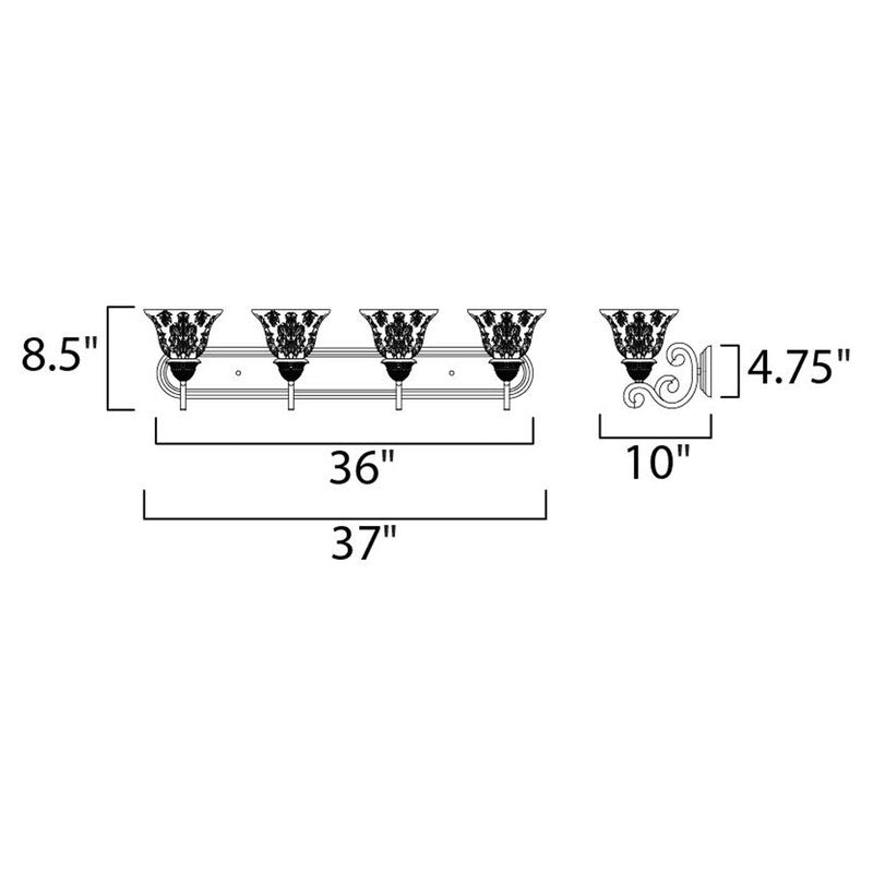 Maxim 11233SAOI - Symphony 4 Light 37" Vanity Light