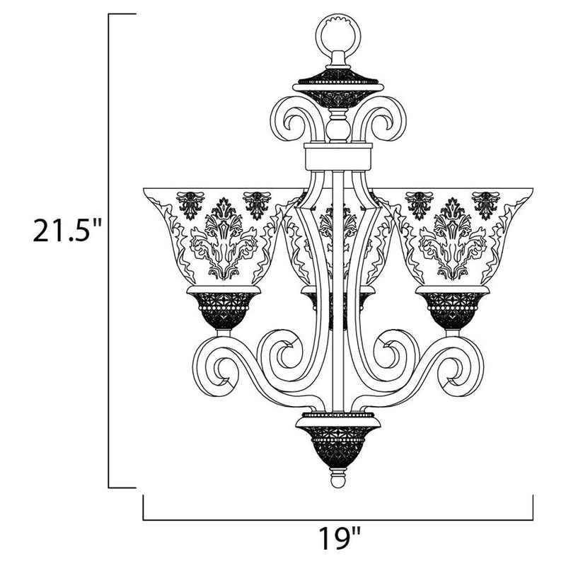Maxim 11235SAOI - Symphony 3 Light 22" Chandelier