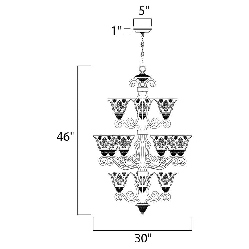 Maxim 11238SAOI - Symphony 12 Light 46" Chandelier