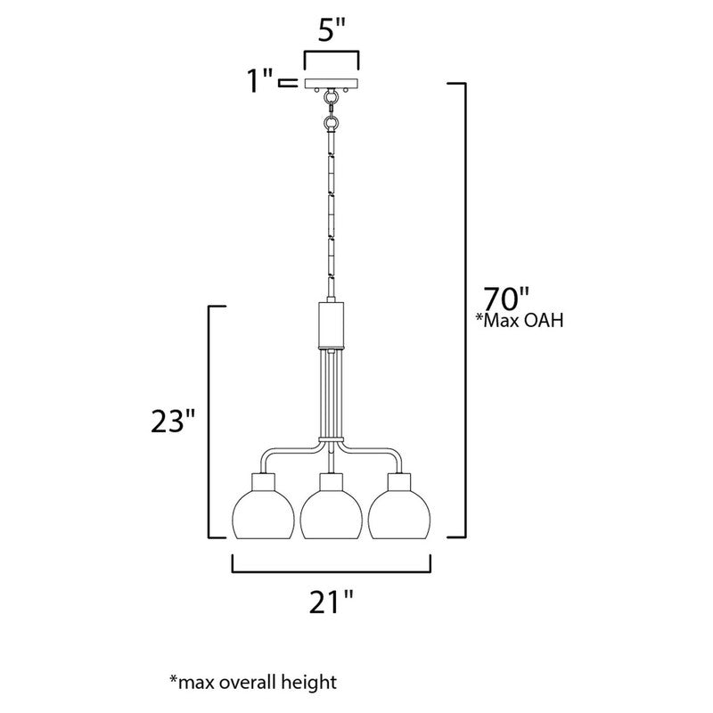 Maxim 11276SWBK - Coraline 3 Light 23" Chandelier