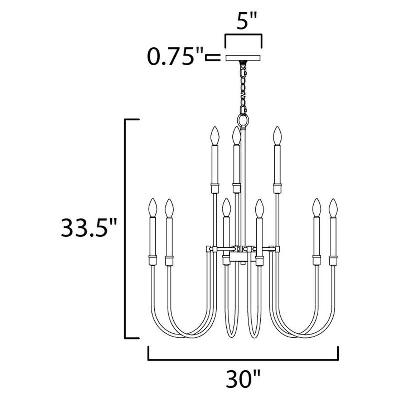 Maxim 11289BK - Tux 9 Light 34" Chandelier
