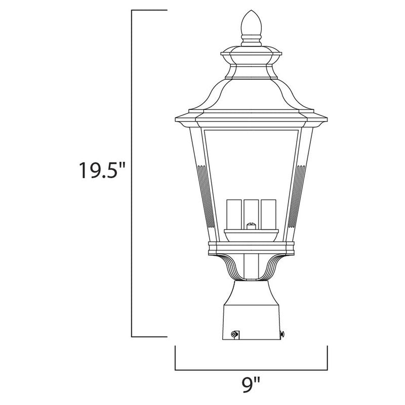 Maxim 1130CLBZ - Knoxville 3 Light 20" Post Light