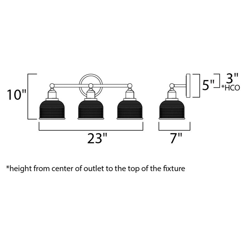 Maxim 11323CLPC - Hollow 3 Light 23" Vanity Light