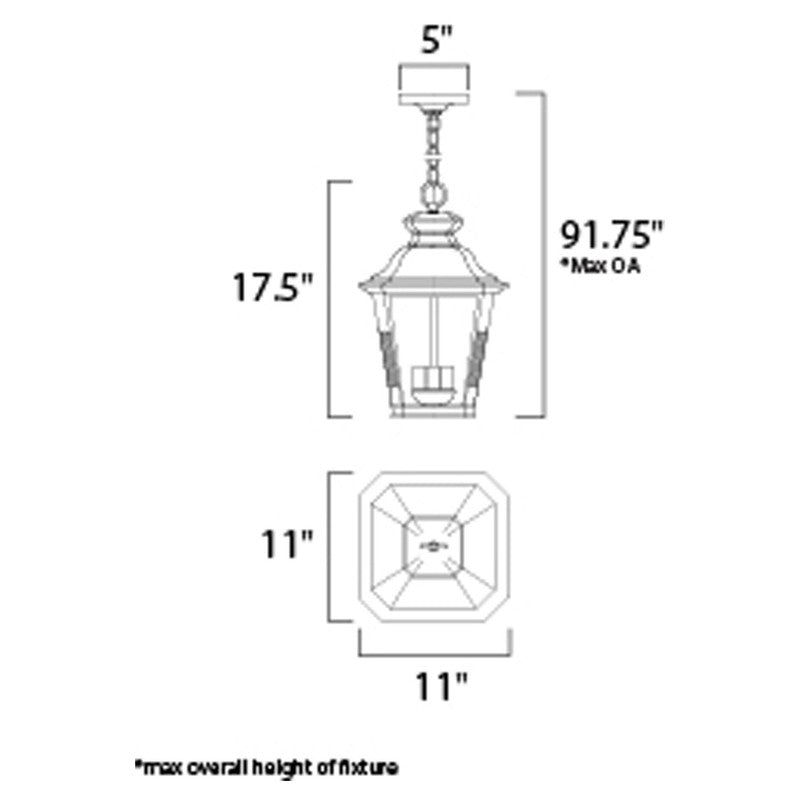 Maxim 1139CLBZ - Knoxville 3 Light 18" Pendant