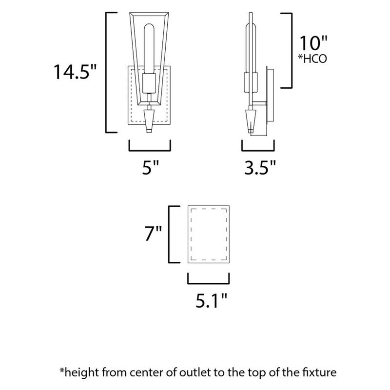 Maxim 11651BKSBR - Wings 1 Light 15" Wall Sconce