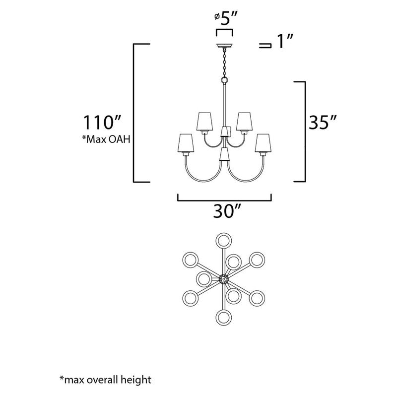 Maxim 11826SWBK - Shelter 9 Light 35" Chandelier