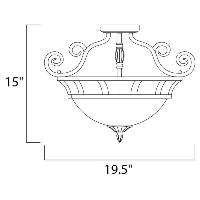 Maxim 12201FIOI - Manor 2 Light 20" Semi Flush Ceiling Light