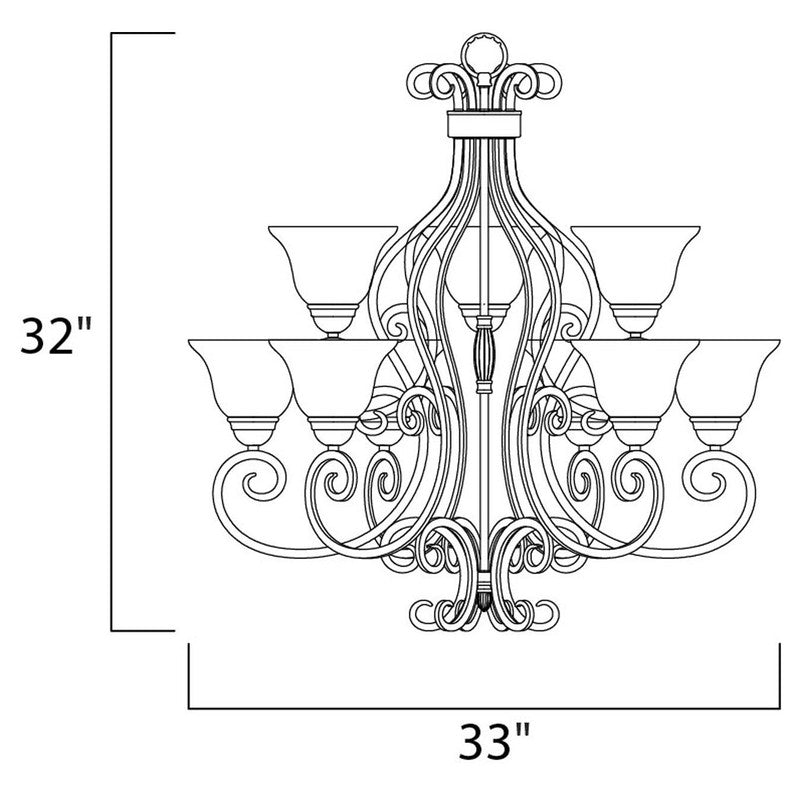 Maxim 12207FIOI - Manor 9 Light 33" Chandelier