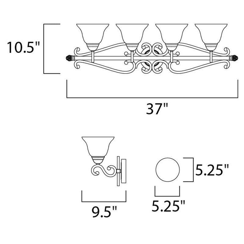 Maxim 12214FIOI - Manor 4 Light 37" Vanity Light