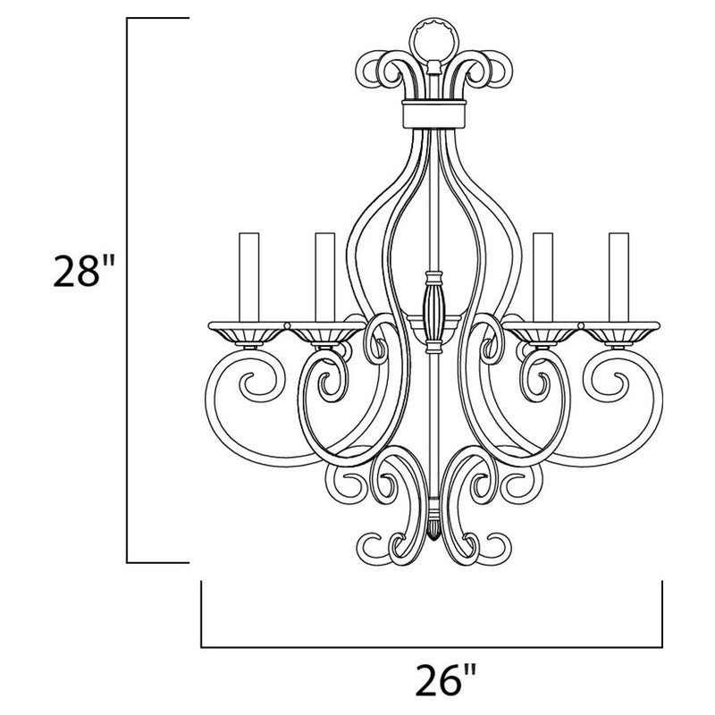 Maxim 12215OI - Manor 5 Light 28" Chandelier