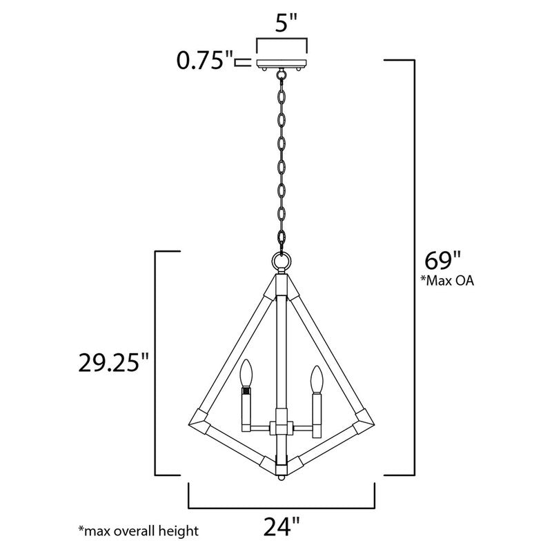 Maxim 12254WOAB - Vector 4 Light 29" Pendant