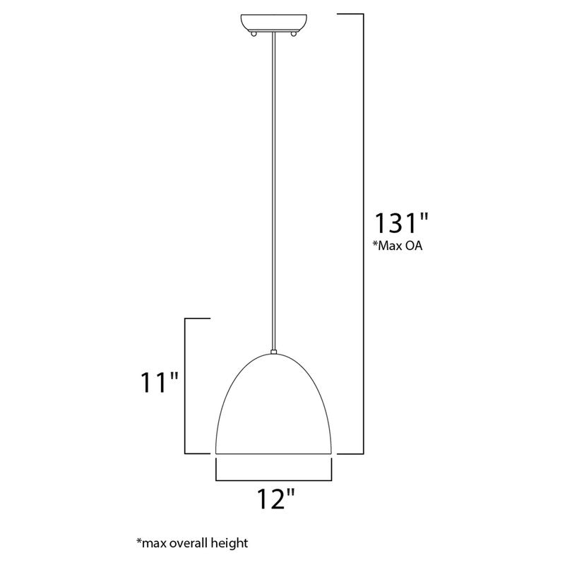 Maxim 12397GYPC - Crete 1 Light 12" Pendant