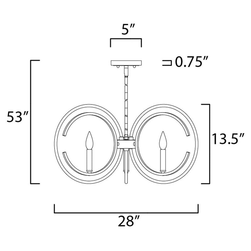 Maxim 12503BKGLD - Clip 3 Light 28" Chandelier