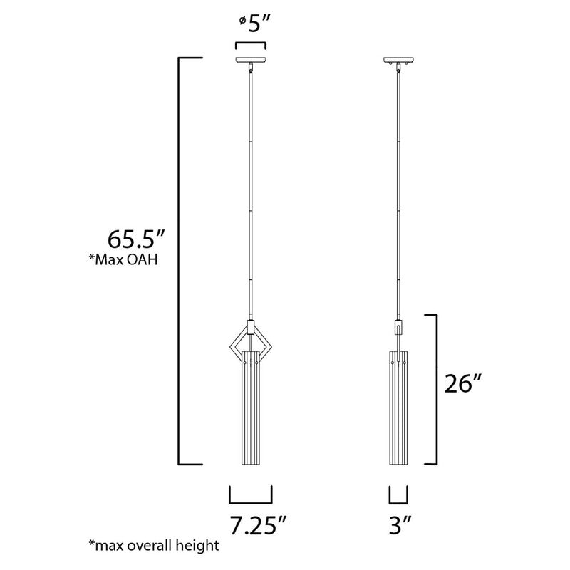 Maxim 16111CLBKAB - Flambeau 1 Light 26" Pendant