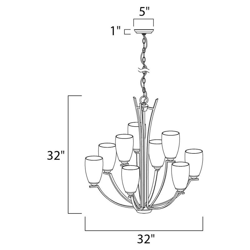 Maxim 20026SWPC - Rocco 9 Light 32" Chandelier