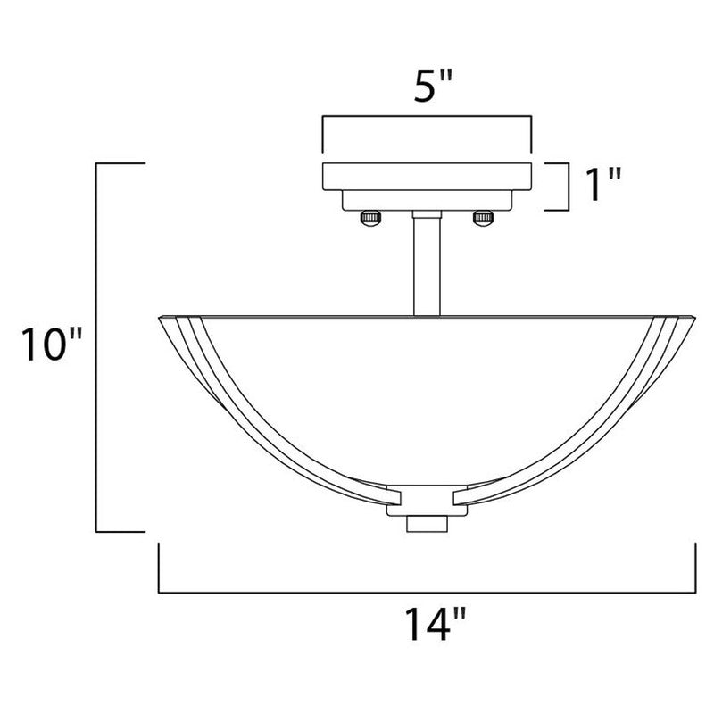 Maxim 20031SWOI - Deven 3 Light 14" Semi Flush Ceiling Light