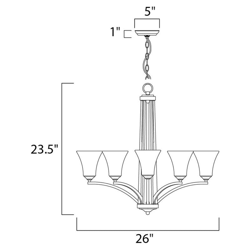 Maxim 20095FTOI - Aurora 5 Light 26" Chandelier