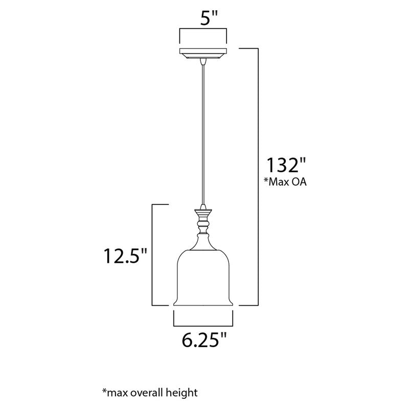 Maxim 20471CLPN - Centennial 1 Light 11" Pendant