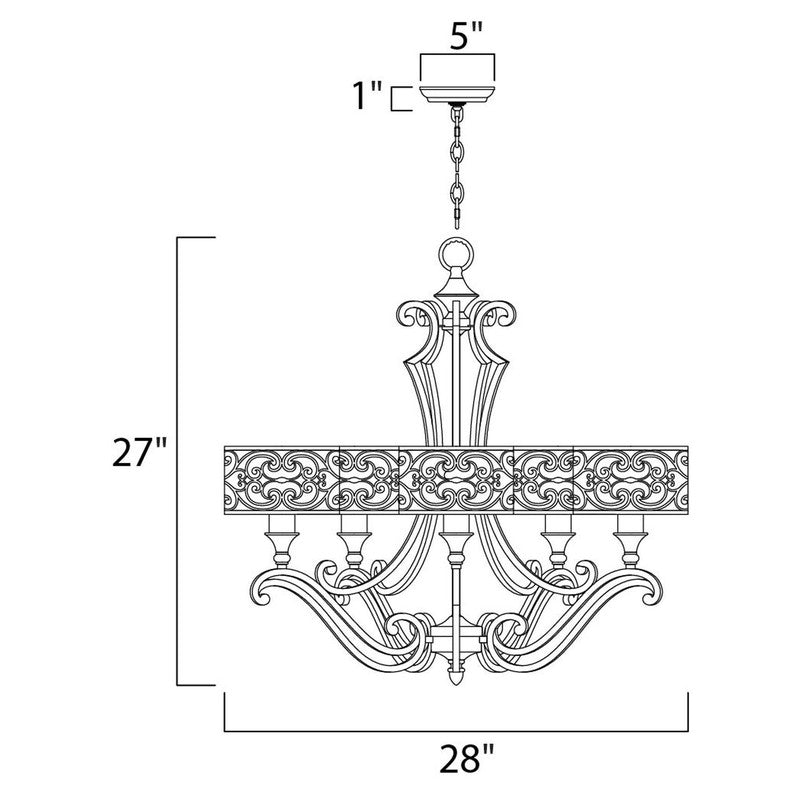 Maxim 21155WHUB - Mondrian 5 Light 28" Chandelier