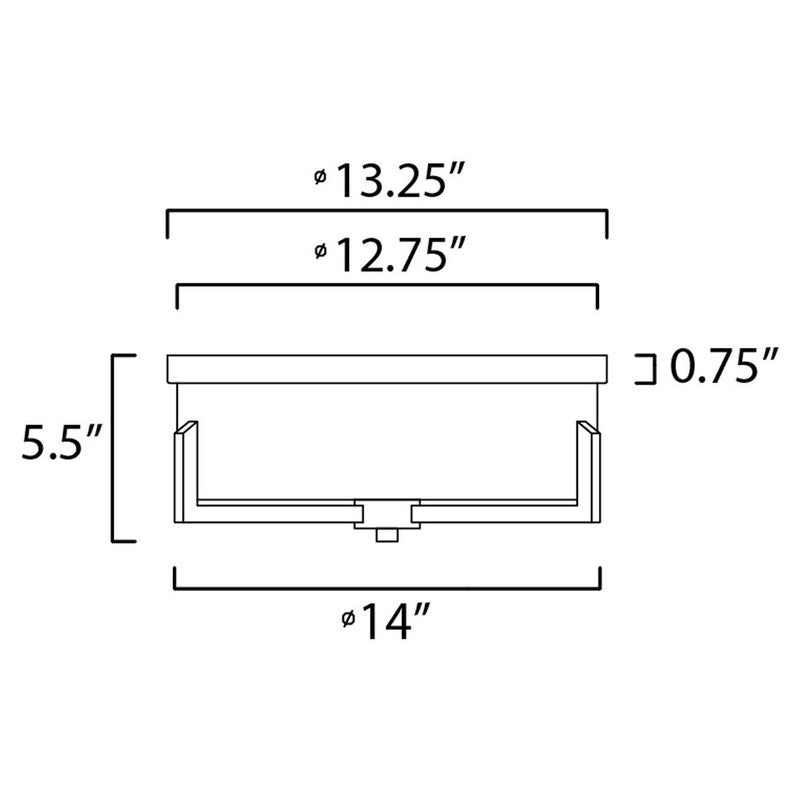 Maxim 21280SWSBR - Dart 3 Light 14" Flush Mount