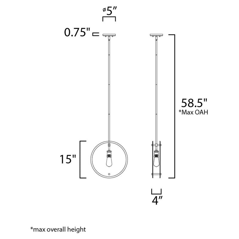 Maxim 21297CLPC - Looking Glass 1 Light 15" Pendant
