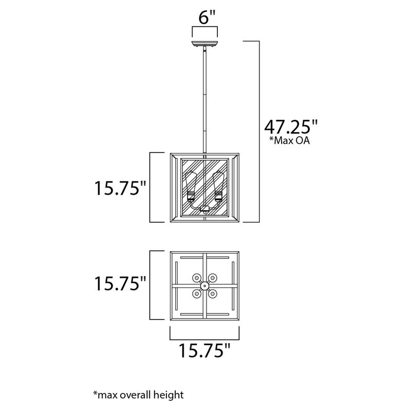 Maxim 21675CDBK - Era 4 Light 16" Pendant