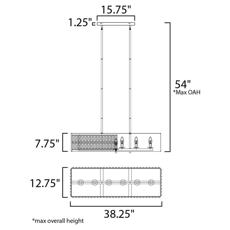 Maxim 21817BCBK - Madeline 6 Light 38" Chandelier