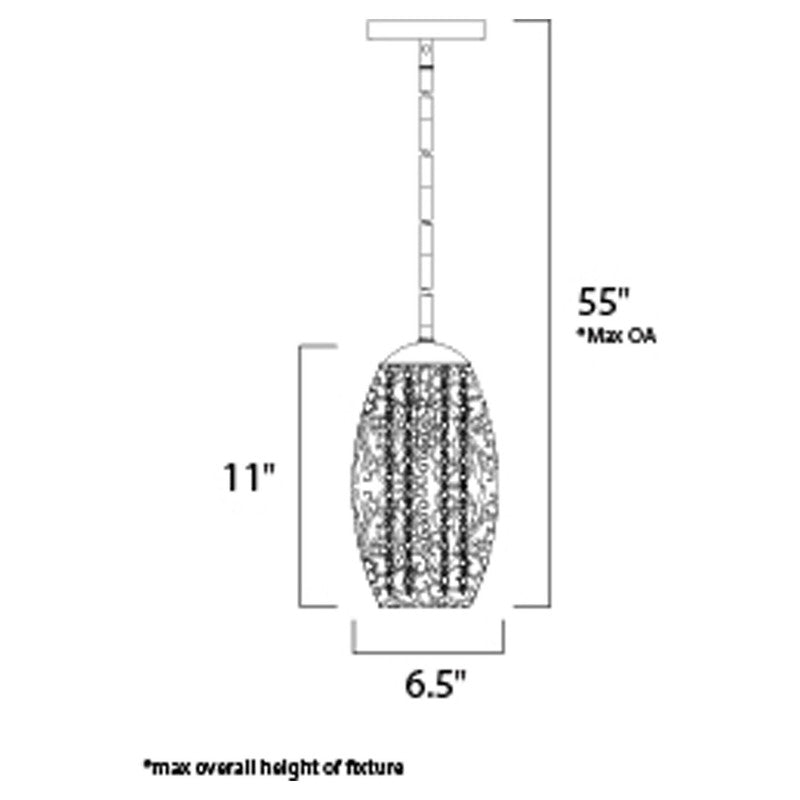 Maxim 24153BCGS - Arabesque 1 Light 11" Pendant