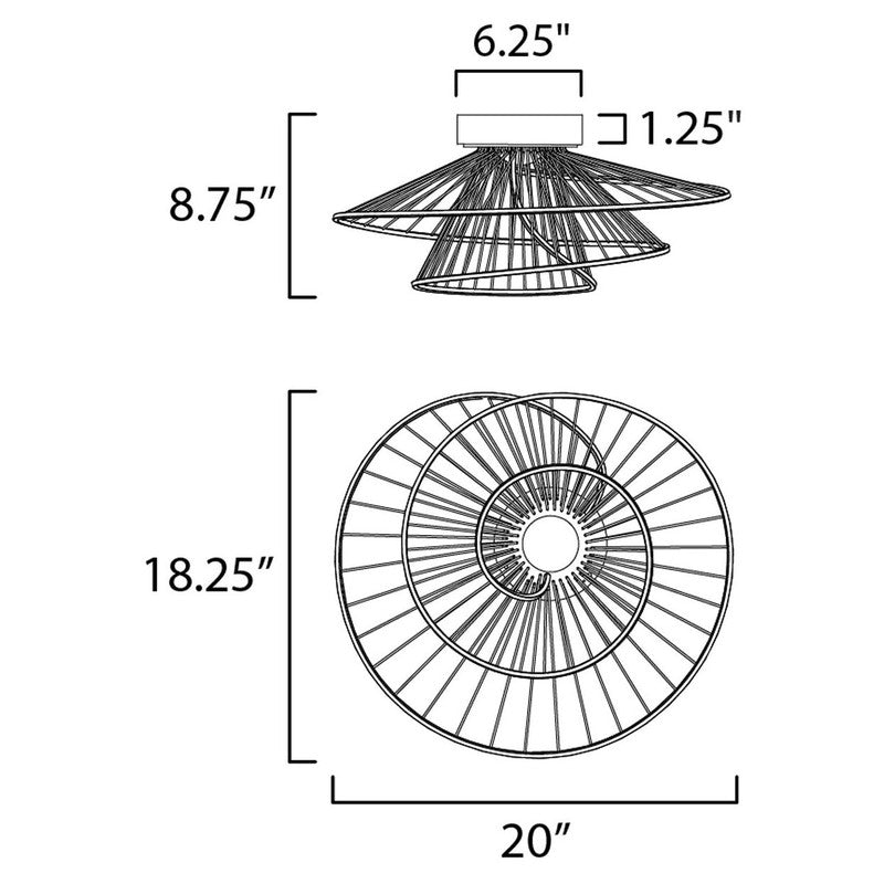 Maxim 24170BK - Zeta 1 Light 20" LED Flush Mount