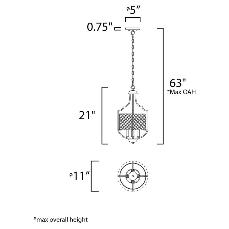 Maxim 25283WLBZAB - Savant 4 Light 21" Chandelier