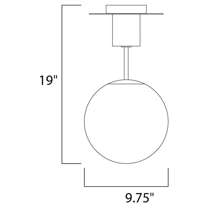 Maxim 26031SWSBRBK - Vesper 1 Light 19" Semi Flush Ceiling Light