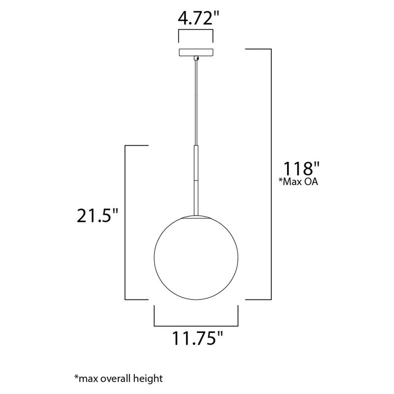 Maxim 26034SWSBRBK - Vesper 1 Light 22" Pendant