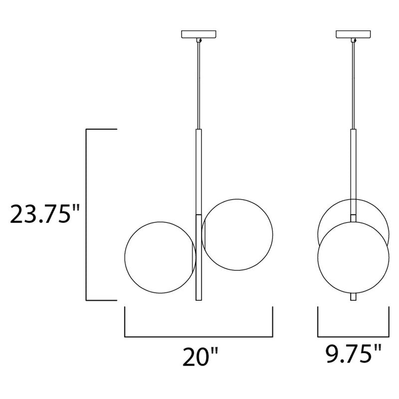 Maxim 26035SWSBRBK - Vesper 2 Light 24" Pendant