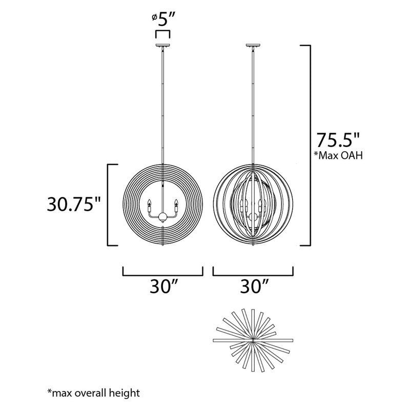 Maxim 28675BKGLD - Radial 5 Light 31" Pendant