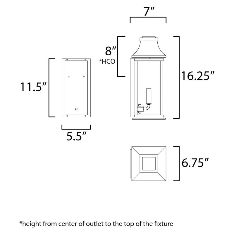 Maxim 30025CLBK - Vicksburg 2 Light 16" Wall Sconce