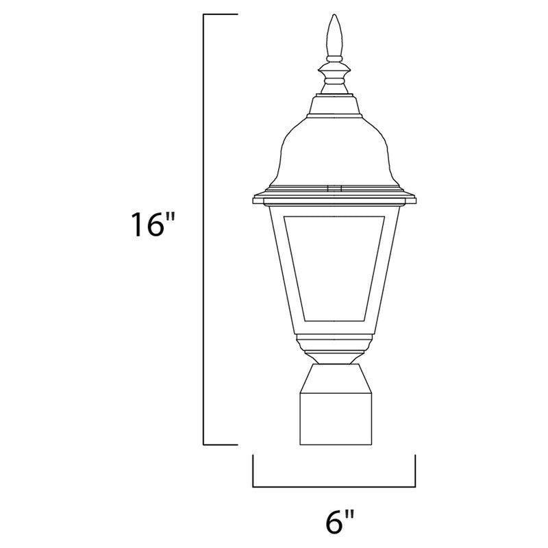 Maxim 3006CLBK - Builder Cast 1 Light 16" Post Light
