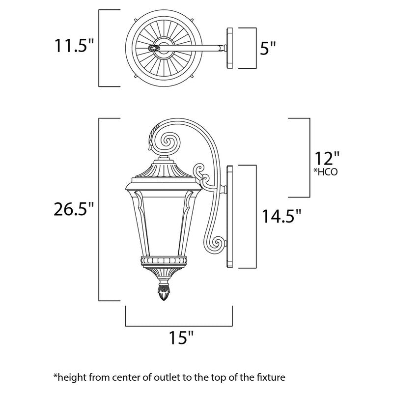 Maxim 3015LTES - Odessa 1 Light 27" Wall Sconce