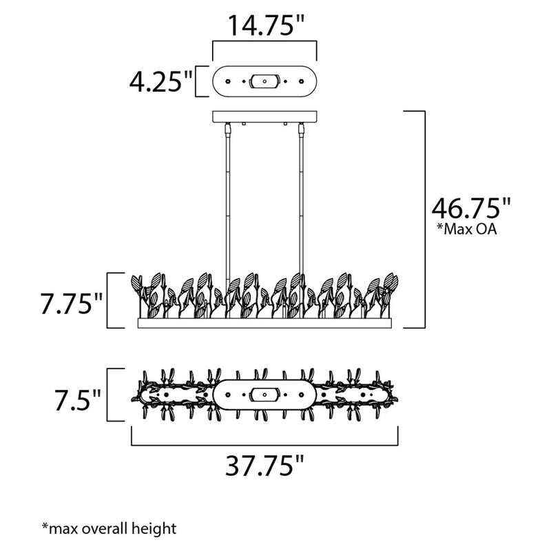 Maxim 30447CGGL - Crystal Garden 6 Light 38" Chandelier