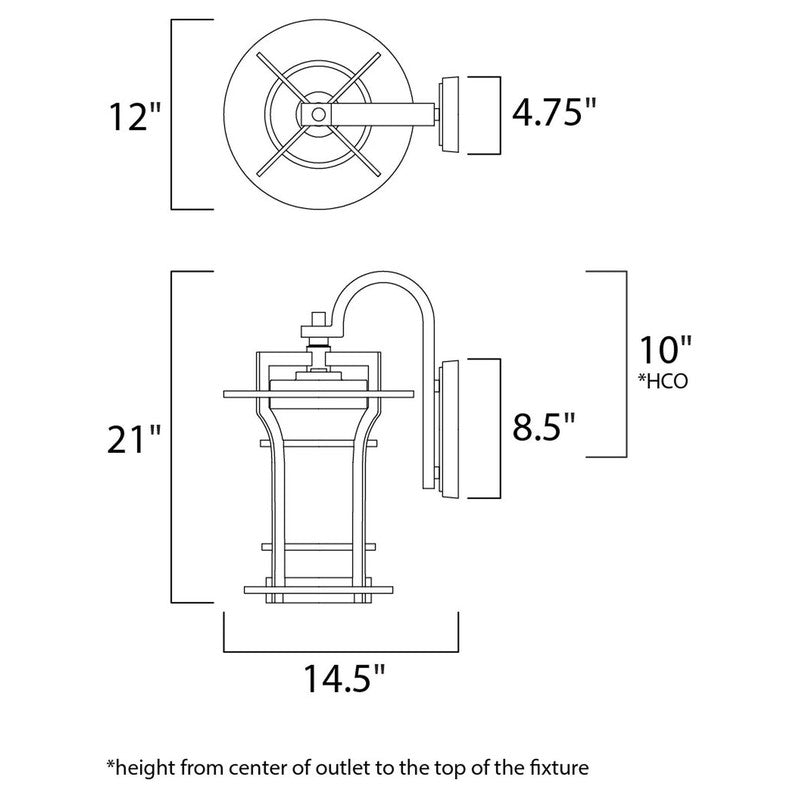 Maxim 30486WGBO - Oakville 1 Light 21" Wall Sconce