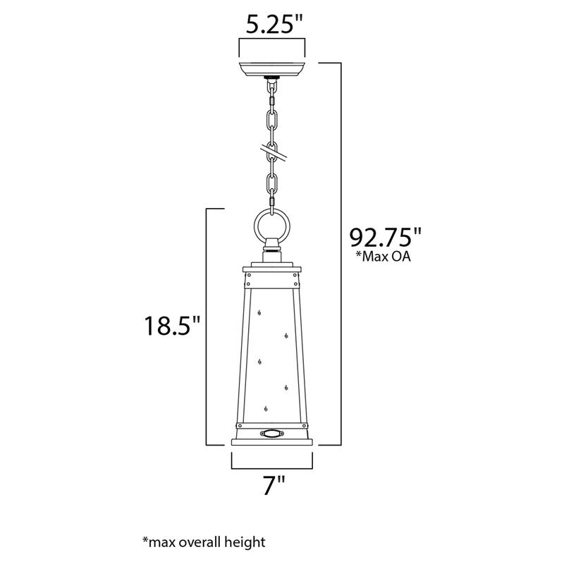 Maxim 3049RPOLB - Schooner 1 Light 19" Pendant