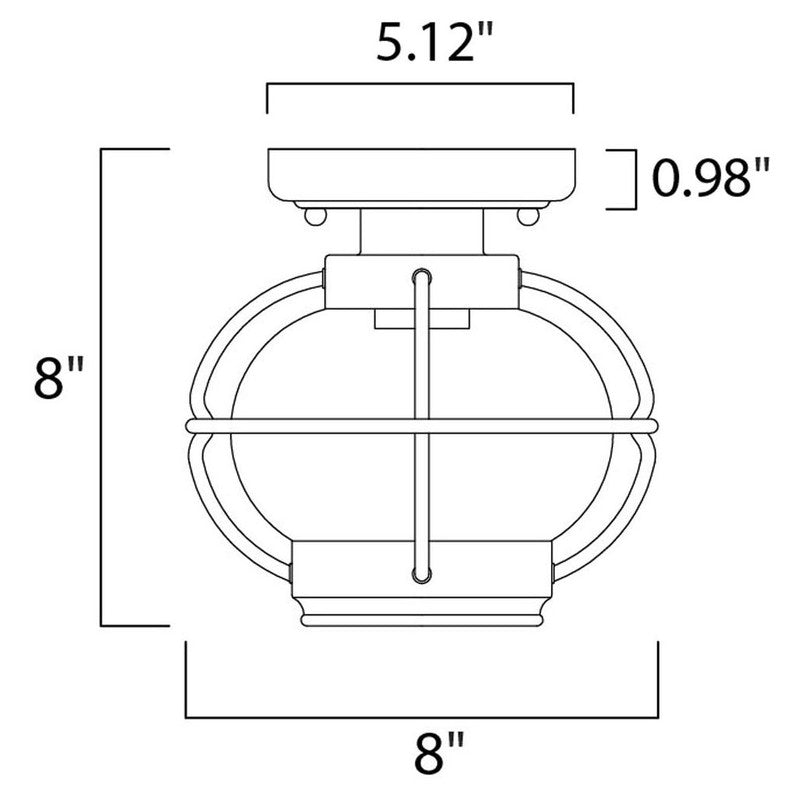 Maxim 30508CDOI - Portsmouth 1 Light 8" Flush Mount