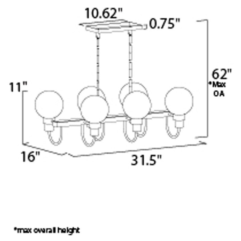 Maxim 30519CLBZSBR - Bauhaus 6 Light 32" Chandelier