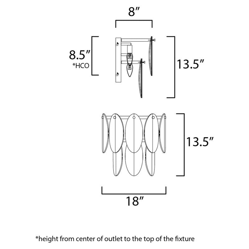 Maxim 30732CLWTPC - Glacier 3 Light 18" Wall Sconce