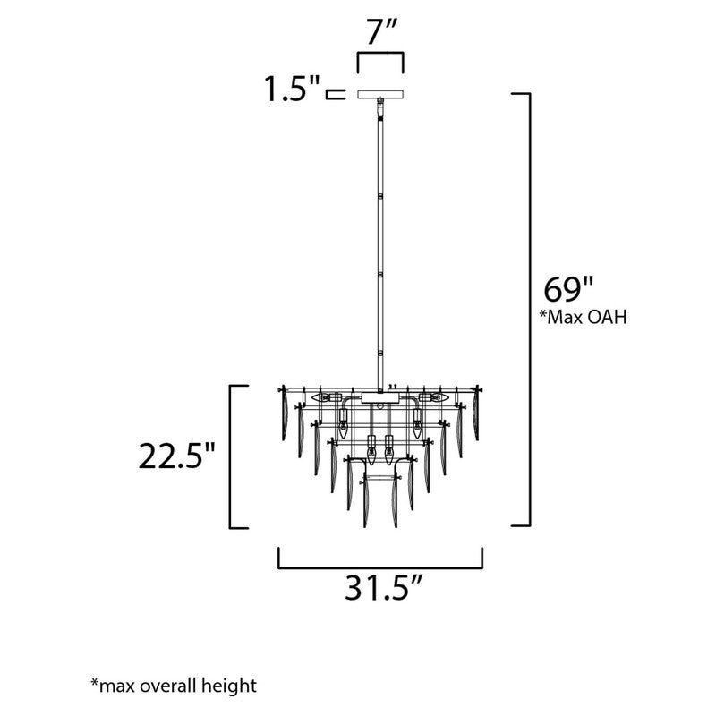 Maxim 30737CLWTPC - Glacier 19 Light 32" Chandelier