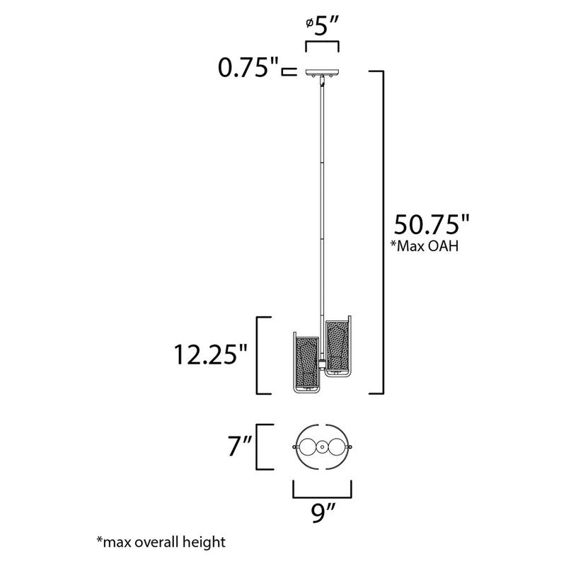 Maxim 31219OIAB - Caspian 2 Light 12" Pendant