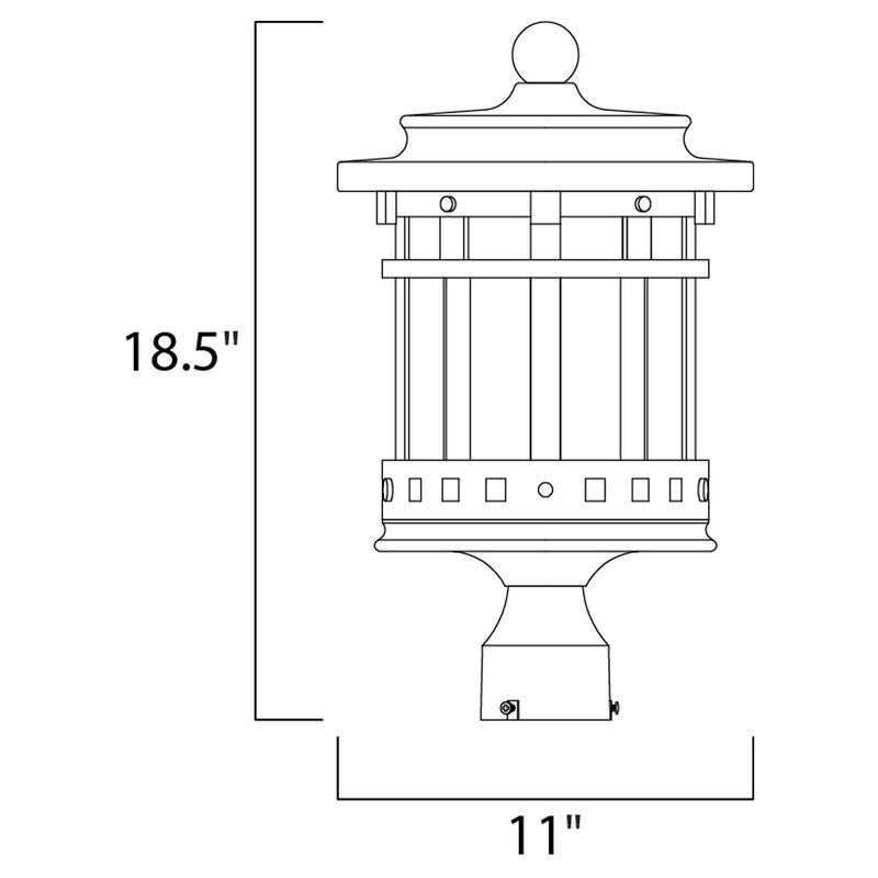 Maxim 3137CDSE - Santa Barbara DC 3 Light 19" Post Light