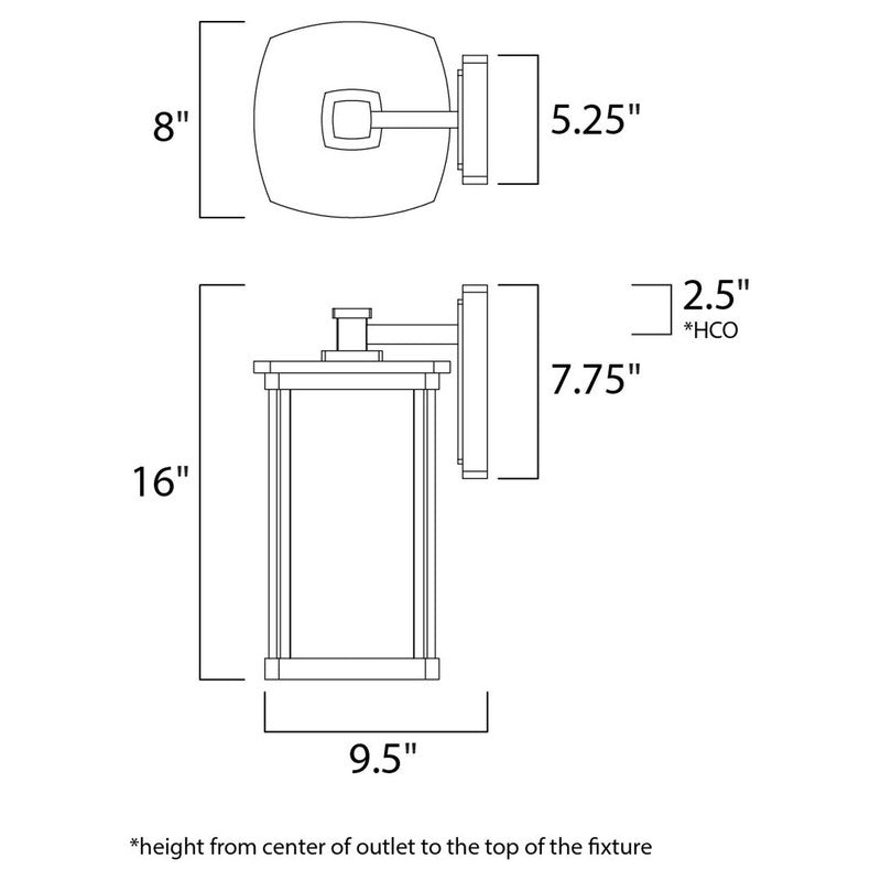 Maxim 3154CDWSBZ - Bungalow 1 Light 16" Wall Sconce